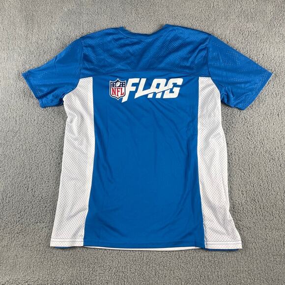 Detroit Tigers Men's Medium Blue White Agusta Reversible Flag Football Jersey - Picture 6 of 11